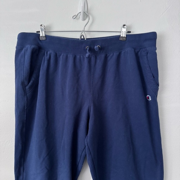 Champion mens dark blue spell out graphic sweatpants joggers Size 2XL - Picture 2 of 7